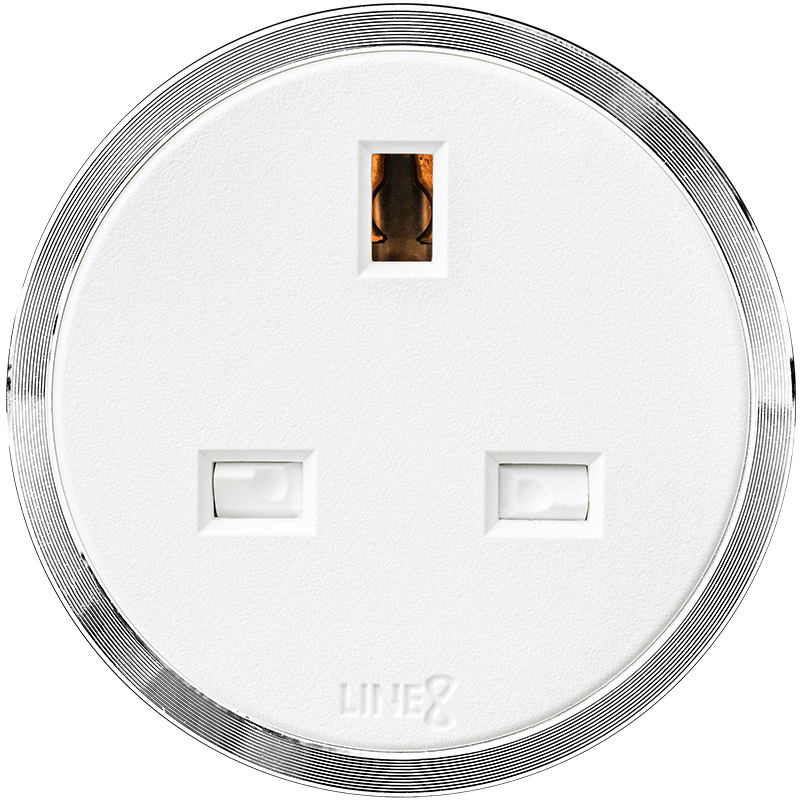 Line8 UKS-1 Premium Series adaptor in white body with Diamond Silver ring