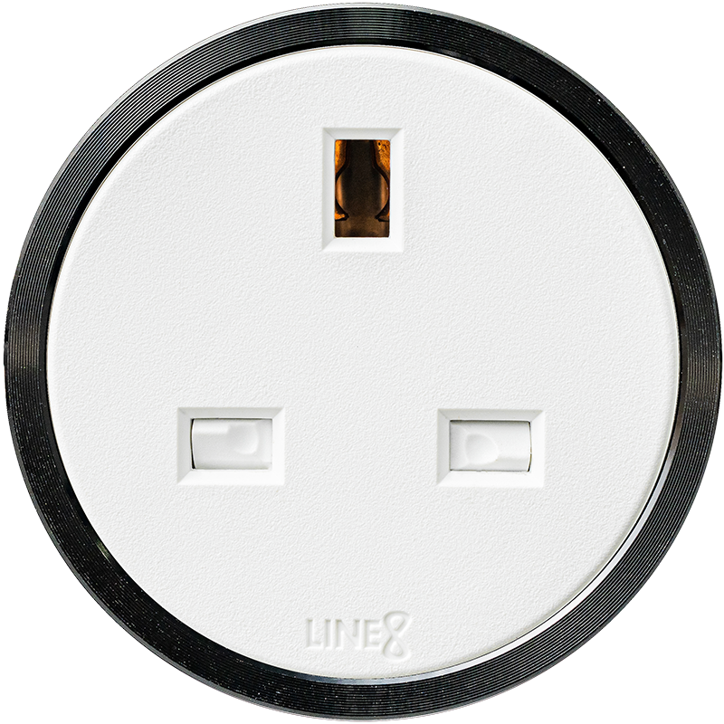 Line8 UKS-1 Premium Series adaptor in white body with Obsidian Black ring