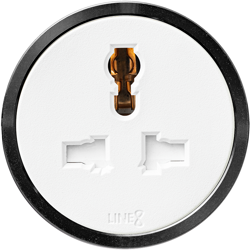 Line8 MLT-1 Premium Series adaptor in white body with Obsidian Black ring