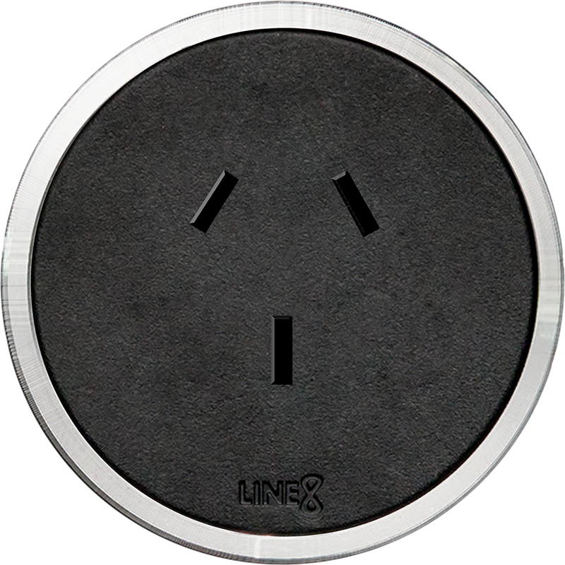 Line8 55 au 1 black silver — modular power track system