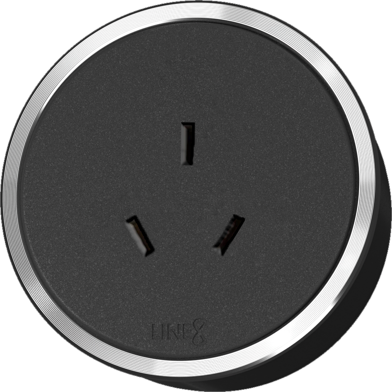 Line8 CN-1 China-standard adaptor in black body with Diamond Silver ring